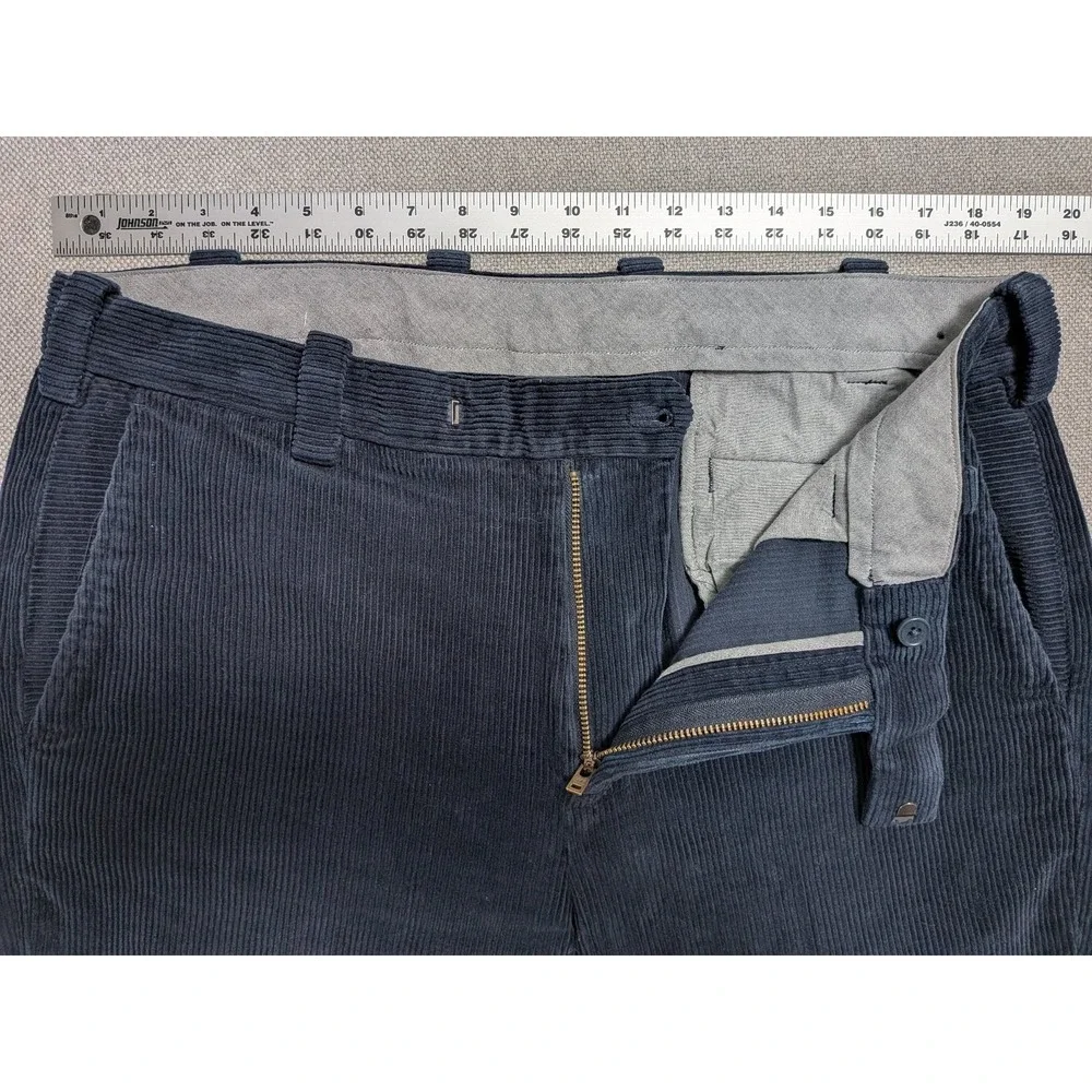Brooks Brothers Men's 38x30 Navy Blue Corduroy Stretch Regular Fit Pants